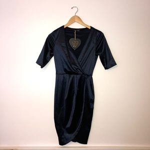 CLUB L Navy Blue Wrap Dress
